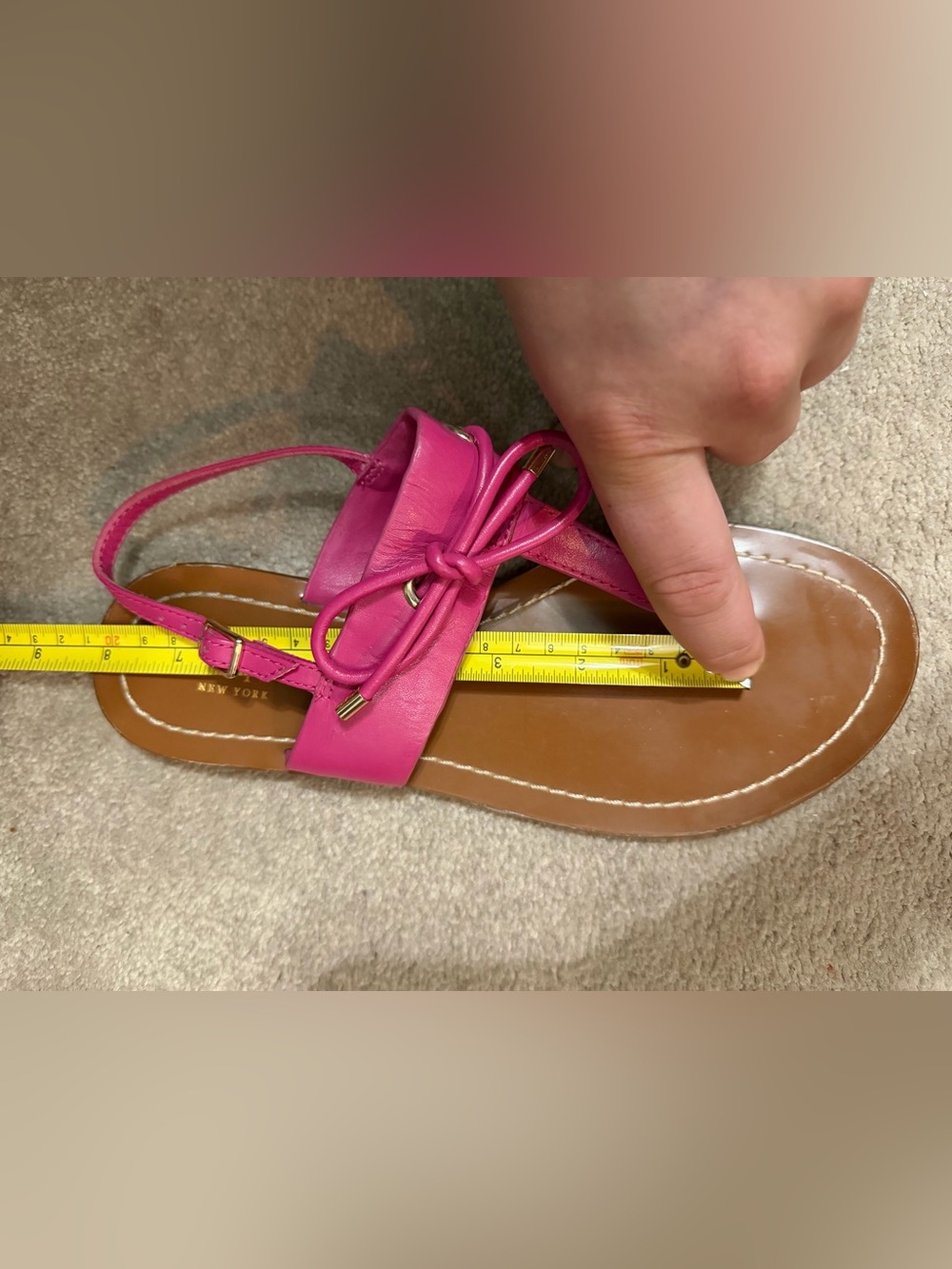 kate spade Hot Pink Leather Bow Thong Sandals - Picture 6 of 6